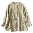 thumbnail image 1 of CEHVOM Chemise à Col Rond à la Mode des Femmes Dégagement Haut en Vrac, 1 of 6