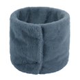 thumbnail image 2 of Winter Furry Plush Neck Warmer Solid Color Windproof Buttons Circle Loop Scarf Neckerchief winter gloves Blue, 2 of 7