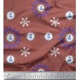 thumbnail image 1 of Soimoi Polyester Crepe Fabric Berries & Damask Decorative Print Fabric by Yard 52 Inch Wide, 1 of 3