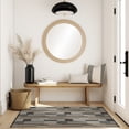 thumbnail image 2 of Mainstays Modern Indoor/Outdoor Utility Rug with Taupe, Gray and Brown Geometric Block Design, 3' x 4', Vinyl Backing, Easy Care, 2 of 5