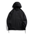 thumbnail image 2 of Pisexur Veste Coupe-Vent pour Homme Veste Décontractée Ample Couleur Unie Sprinter d'Extérieur à Manches Longues à Capuche Veste Décontractée/veste Veste de Randonnée pour Homme Imperméable Vestes Grande Taille pour Hommes, 2 of 7