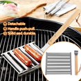 thumbnail image 3 of WIFKLSIIPG Rouleau à Hot-Dog en Acier Inoxydable Support pour Rouleaux de Saucisses Rouleau à Hot-Dog pour Gril Rouleau à Hot-Dog en Acier Inoxydable Machine à Hot-Dog BBQ avec Longue Poignée en Bois (Rack) (Blanc), 3 of 5