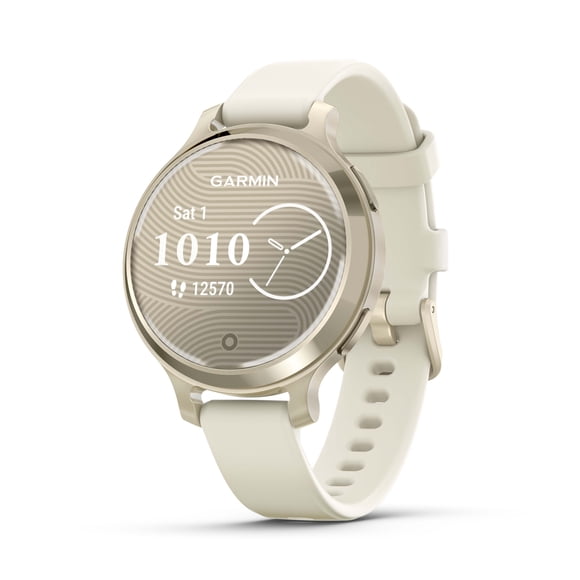 Montre intelligente et tracker d'activité Garmin Lily 2 Active - Or lunaire avec bracelet en silicone osseux