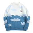 thumbnail image 1 of EGNMCR Pull Col Rond pour Hommes, Pull Unisexe Couple Mode Vache Manches Longues Pull Tricoté, 1 of 7