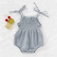 thumbnail image 2 of XYIJANI Clearance Onesies 0-3 Months Unisex Newborn Infant Baby Girls Sleeveless Solid Linen Romper Sling Backless Jumpsuit Outfits New Born Baby Essentials Must Haves (Gray,90), 2 of 6