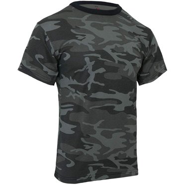 Rothco Camo T-Shirts, Black Camo, Large