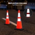 thumbnail image 4 of High Visibility & Durable PVC Vehicle Cone Decor – 28" Orange Safety Cones with 2 Reflective Collars – Road, Parking, Driveway Markers – Set of 8 – Red, 4 of 7