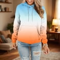 thumbnail image 2 of Sentmoon Womens Fall Outfits Long Sleeve Loose Oversized Sweatshirts for Women Gradient Color Hooded Neck with Pocket Drawstring Womens Fall Clothing Winter for Winter Wedding Guest XXL, 2 of 6