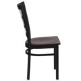 thumbnail image 2 of HERCULES Series Black Window Back Metal Restaurant Chair - Mahogany Wood Seat, 2 of 6