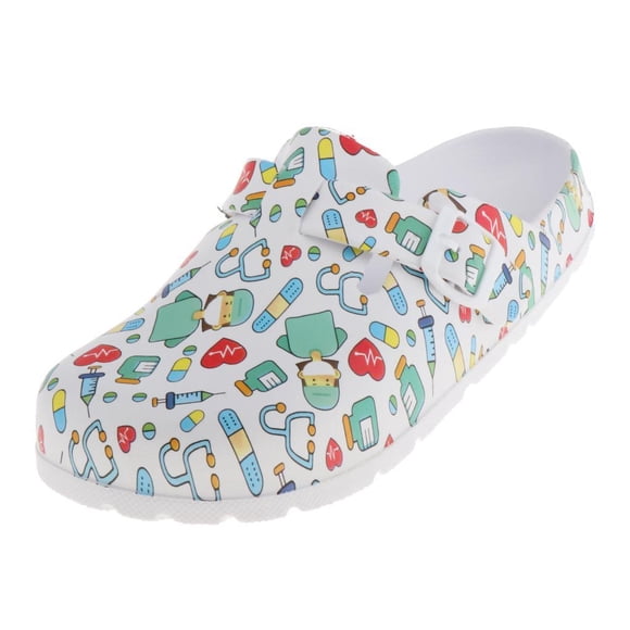 Patterned Nursing Shoes for Women, Garden Shoes Waterproof Platform Slippers Sandals Clogs for Women, Slip Resistant Work Chef 7 Multi-Color