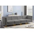 thumbnail image 4 of Meridian Furniture Alina Grey Velvet Modular Sofa, 4 of 16