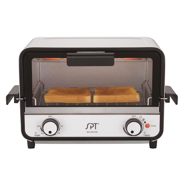 SPT Easy Grasp 2 Slice Countertop Toaster Oven, Glossy White