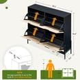 thumbnail image 4 of QinaQin Shoe Rack Cabinet with 4 Flip Drawers and 3-Tier Adjustable Shelves for Entryway, 4 of 7