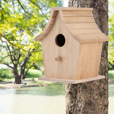 Herwey Wood Bird House Breeding Box Hanging Bird House Pet Supplies for Parrots Budgerigar Small Birds,Hanging Bird House,Bird Supplies