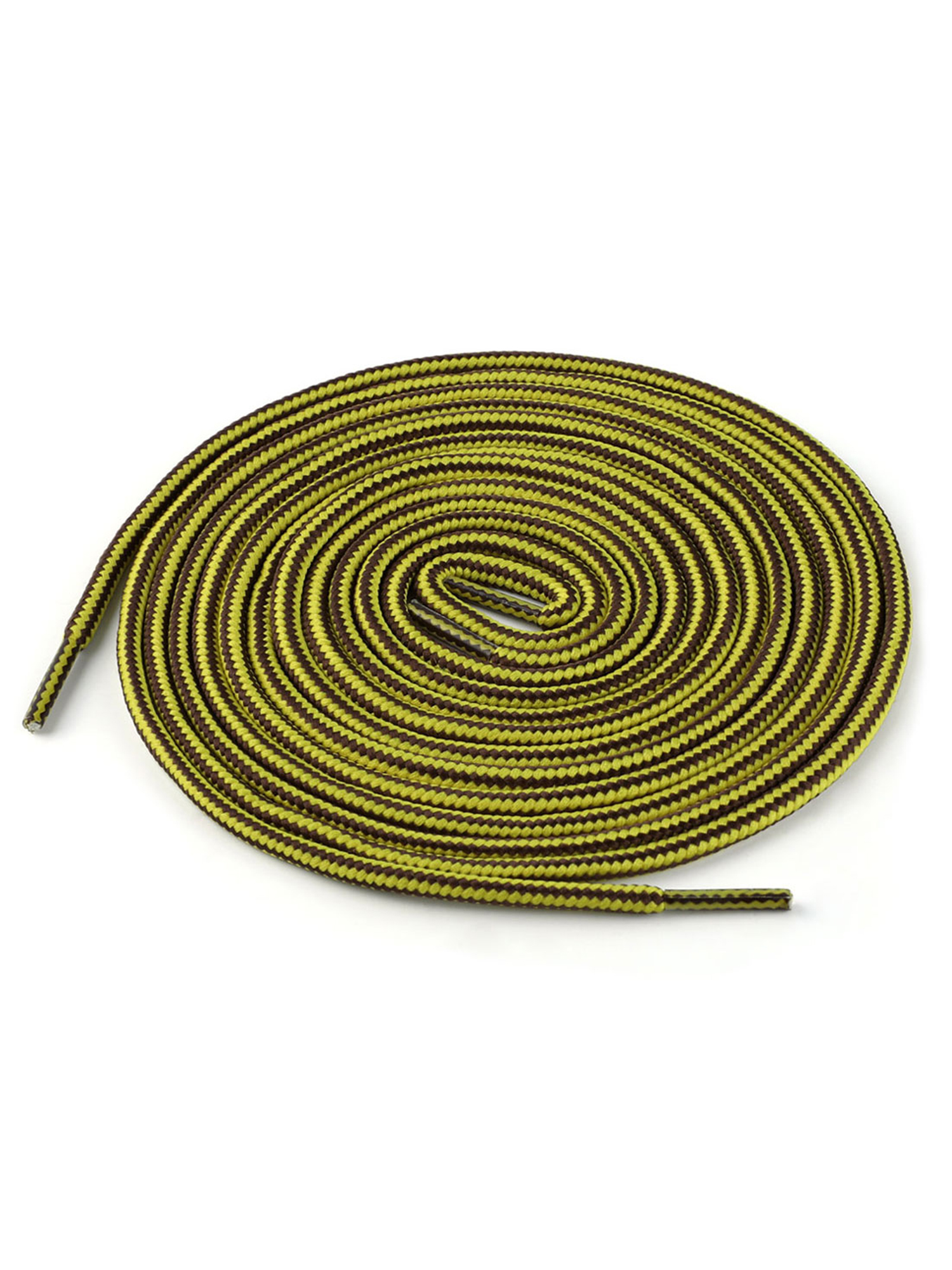 INSPIRE CHIC Unisex Round Rope Dual Colored Striped 1/5 Thick Boot Shoelace 120cm / 47.24" Gold Yellow Coffee