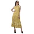 thumbnail image 2 of Moomaya Robe Longue Maxi de Fête pour Femmes en Rayonne Imprimée à Encolure Licou avec Fente avant, 2 of 4