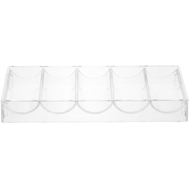 Transparent Acrylic Poker Chip Holder MultiFunctional Storage Box for Easy Organization 5 Grids