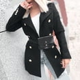 thumbnail image 2 of Womens Autumn And Woolen Winter Lapel Cloth Coat Trench Jacket Long Overcoat Outwear, 2 of 5