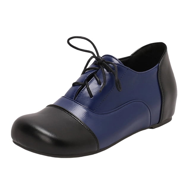 Wensltd Chaussures Plates à Lacets pour Femmes, Mode et Décontractées, Bout Rond, Chaussures en Cuir Souple Confortables