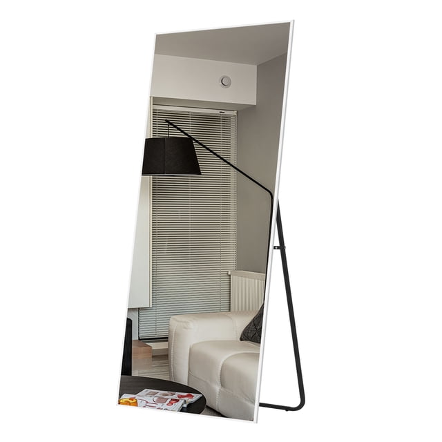 NeuType Full Length Mirror Floor Large Wall Mounted Bedroom Dressing Mirror White 59"x19"