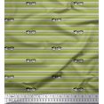 thumbnail image 1 of Soimoi Green Modal Satin Fabric Text & Goggles Stripe Fabric Prints By Yard 42 Inch Wide, 1 of 1