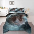 thumbnail image 1 of YST Ensemble de Douillette Taille Simple Gothique Dragon, Ensembles de Literie Doux Ptérosaure Rugissant, Ensembles de Douillette Imprimés Faune Tonnerre Roche pour Enfants Filles pour Chambre, Couette Chaude Ciel Orange Blanc, 1 of 6