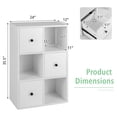 thumbnail image 3 of Costway 6-Cube Bookcase Storage Organizer with 3 Open Cubes 3 Drawers for Home Office White, 3 of 10