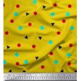 thumbnail image 1 of Soimoi Polyester Crepe Fabric Square,Dot & Triangle Geometric Decor Fabric Printed Yard 52 Inch Wide, 1 of 3