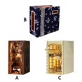 thumbnail image 3 of Bookstore Led Lights Model House Booknook Shelf Insert Puzzles Wooden Retro 3D Eternal DIY Decorations, 3 of 11