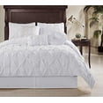 thumbnail image 3 of Chezmoi Collection Sydney 7 Piece Pintuck Comforter Set, Queen, White, 3 of 5