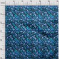 thumbnail image 3 of oneOone Viscose Chiffon Medium Blue Fabric Abstracts Craft Projects Decor Fabric Printed By The Yard 42 Inch Wide, 3 of 5
