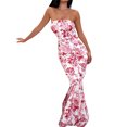 thumbnail image 4 of Faithtur Robe Sans Manches Épaules Dénudées pour Femmes Été Élégante Robe Moulante de Cocktail Mode Urbaine de Plage, 4 of 6