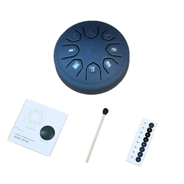 CEHVOM Christmas Decorations Baby Toys,Outdoor Rain Drum Outdoor Rain Play Steel Tongue Drum 11.4cm 8 Tones Drum with Drumsticks and Music Book Handpan Meditation Drum for Garden Meditation