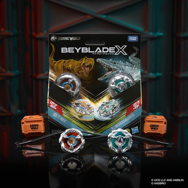 Beyblade X Jurassic World Collab T. Rex vs. Mosasaurus Multipack