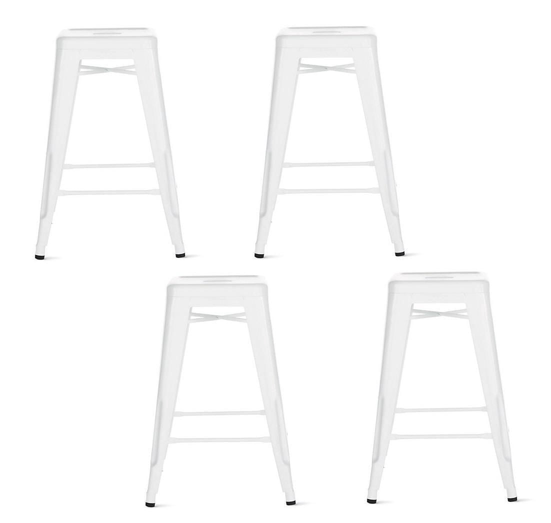 Heavenly Collection White Metal Bar Stool