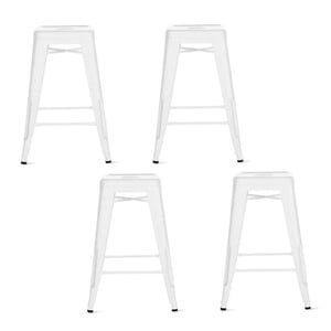 Heavenly Collection White Metal Bar Stool