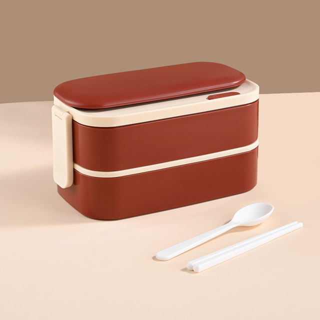 LSLJS 304 Stainless Steel Double-layer Lunch Box Sealed and Divided for Students Office Workers Portable Lunch Box Household Work Fresh-keeping Box, Portable Lunch