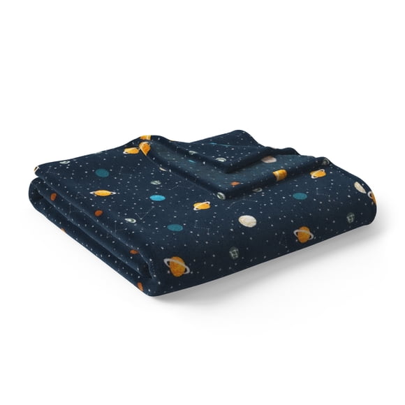 Mainstays Kids Cozy Plush Glow in the Dark Throw, Planets, 50" x 60"