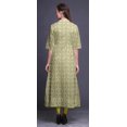 thumbnail image 4 of Bimba Robe Anarkali Jaune Ethnique Imprimée Ikat pour Femmes Col Mandarin Kurtis Indiens Kurta Asymétrique-Xxx-Grand, 4 of 5