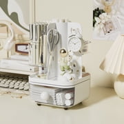 Fwttom Desk Organizer Cute Student Stationery Tray Pencil Cup Modern Office Desk Pencil Cup Trendy Study Table Accessory