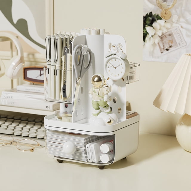 Cameland Desk Organizer Cute Student Stationery Tray Pencil Cup Modern Office Desk Pencil Cup Trendy Study Table Accessory