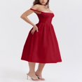 thumbnail image 3 of Women Summer Sleeveless Solid Color High Waist Midi Cami Dress, 3 of 5