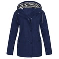 thumbnail image 1 of LSLJS Women Solid Rain Jacket Outdoor Plus Size Hooded Raincoat Windproof, 1 of 3