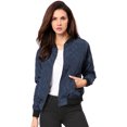 thumbnail image 2 of INSPIRE CHIC Vestes Matelassées pour Femmes Col Montant Fermeture Éclair Manches Raglan Blouson Bomber, 2 of 6
