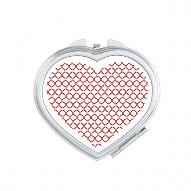 Circles Heart Valentine's Day Red Mirror Travel Magnification Portable Handheld Pocket Makeup