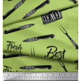 thumbnail image 2 of Soimoi Green Poly Georgette Fabric Text & Knife Kitchen Print Fabric by the Yard 42 Inch Wide, 2 of 3