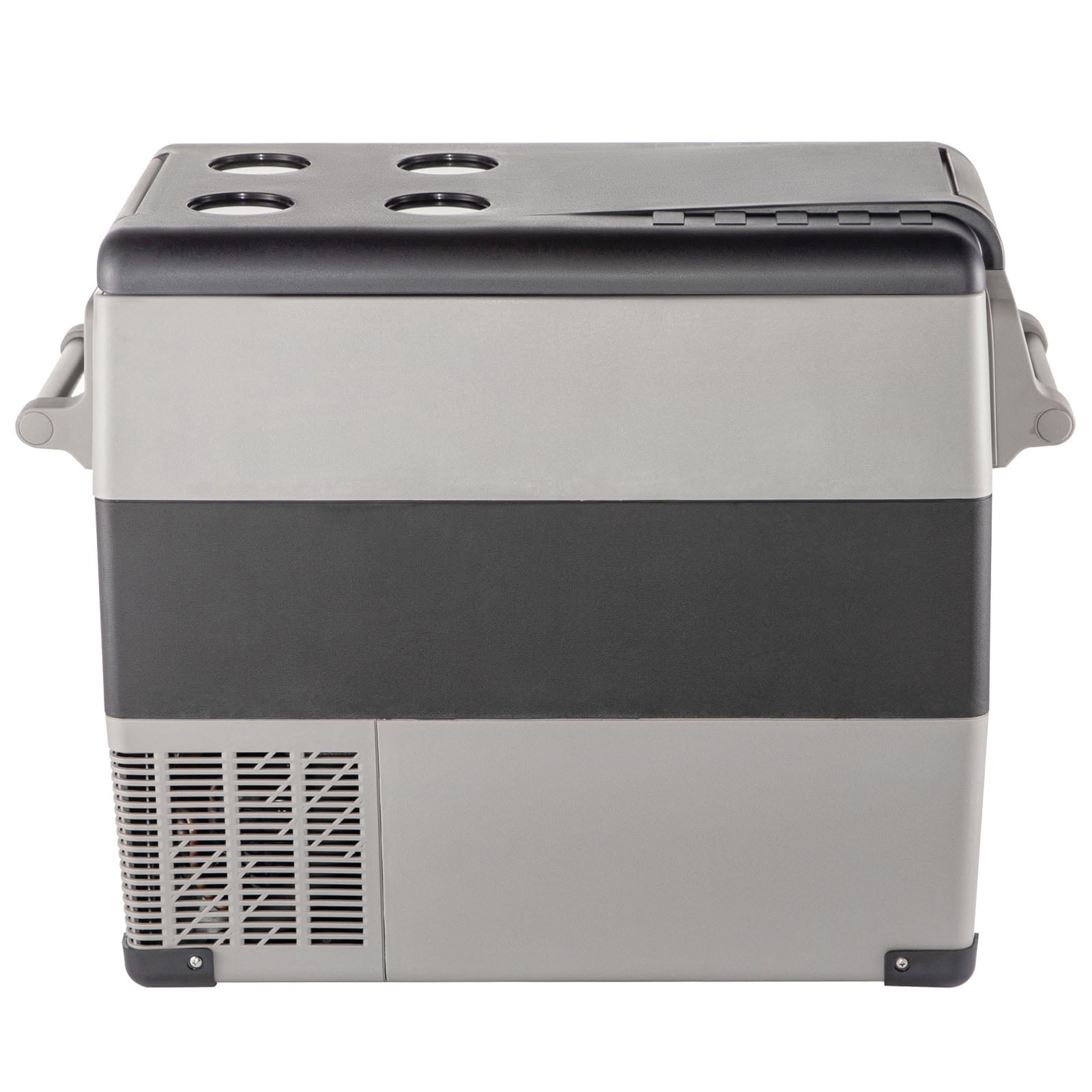 KFFKFF 58 Qt Dual Zone Portable Freezer, 12V Car Fridge, Efficient Cooling Compressor with 12/24V DC & 110-240V AC, Ideal for Vehicles, RVs, Camping & Home
