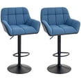 thumbnail image 1 of HOMCOM Adjustable Bar Stools Set of 2, Swivel Tufted Fabric Barstools, 1 of 10