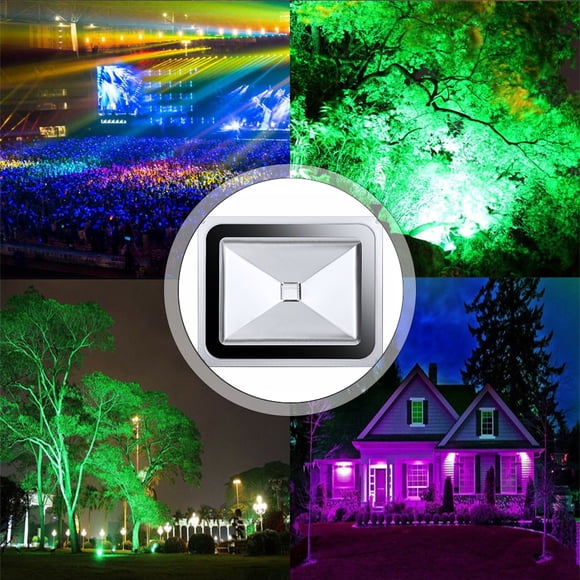 Homaapack Projecteurs DEL 50 W Équivalents RVB à Changement de Couleur, Éclairage de Scène Extérieur à Intensité Réglable 16 Couleurs, Étanche IP65