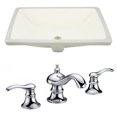 thumbnail image 1 of 20.75-in. W Rectangle Bathroom Undermount Sink Set In Biscuit - Chrome Hardware AI-22787, 1 of 7